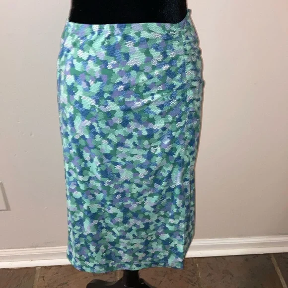BCBG Maxazria | Women’s Floral Blue and Green Two-Piece Skirt Set - Size Medium - Picture 7 of 15